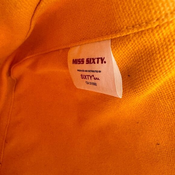 Vintage Miss Sixty Wicker Bag with Flowers & Yellow Trim - Picture 10 of 13